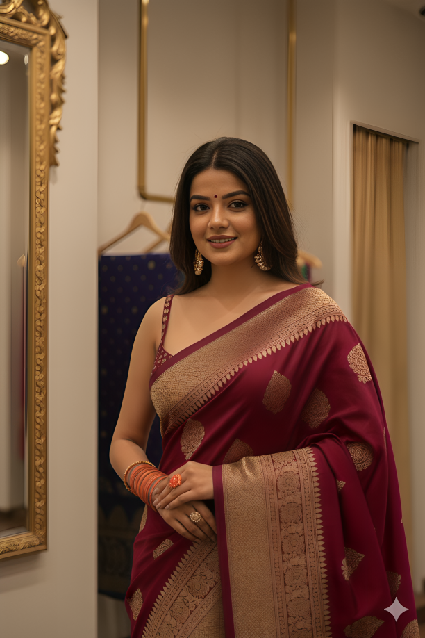 Soft Pure Kanjivaram Silk Saree by Happilow — Elegant Banarasi Wedding Collection