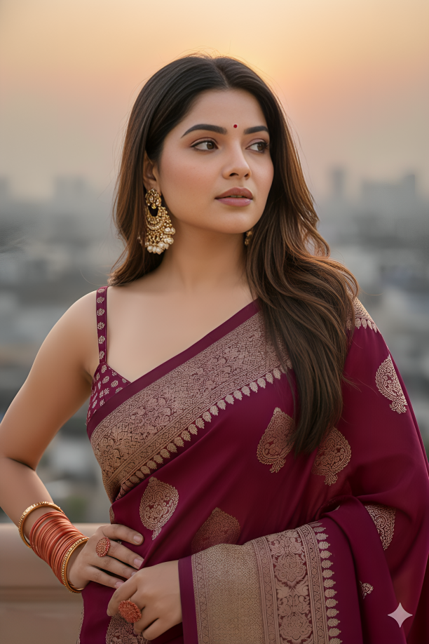 Soft Pure Kanjivaram Silk Saree by Happilow — Elegant Banarasi Wedding Collection