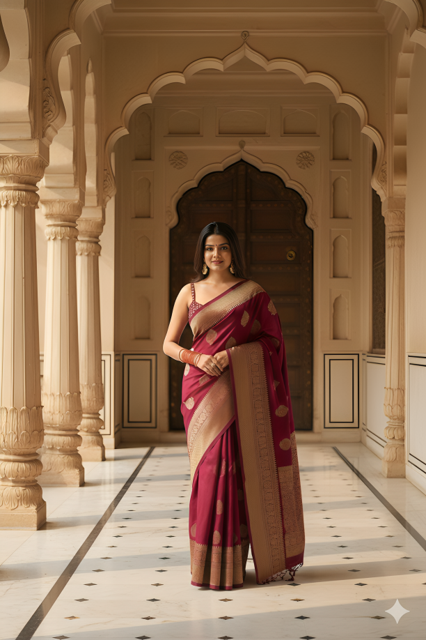 Soft Pure Kanjivaram Silk Saree by Happilow — Elegant Banarasi Wedding Collection