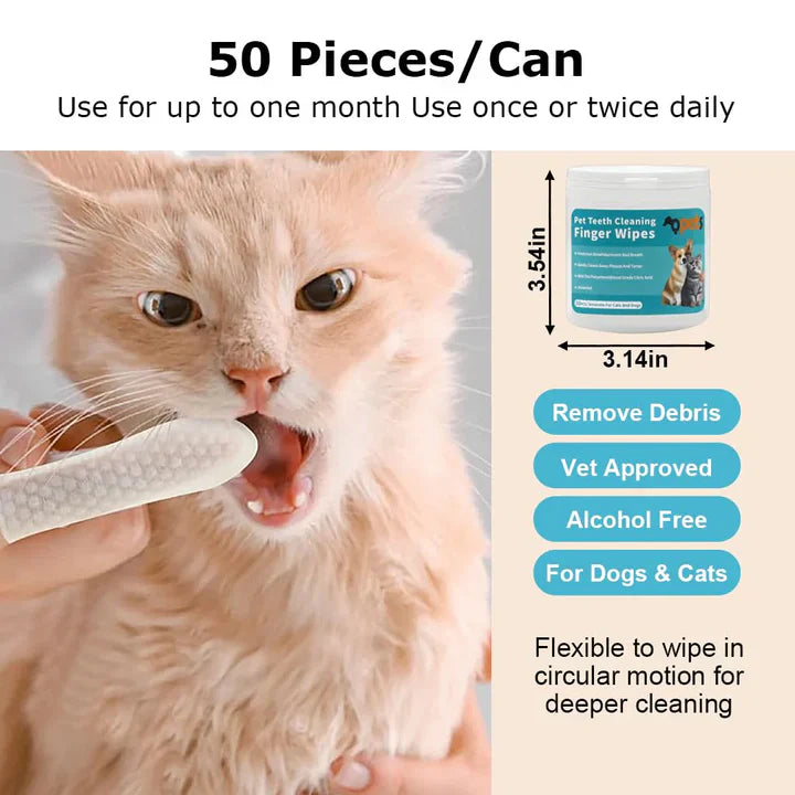 Happilow™ Pet Dental Wipes – 50 Wipes Pack